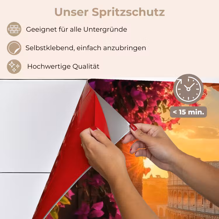 Colosseum - Rome - Roze Bloemen keuken achterwand spatscherm klein -spatscherm_DE