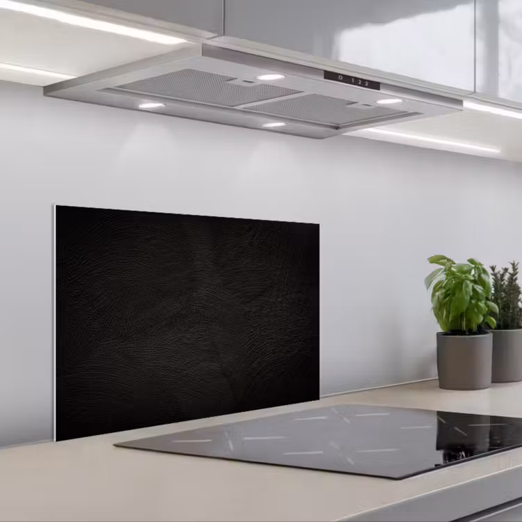 Beton print - Industrieel - Zwart keuken achterwand spatscherm klein -3d_schuin