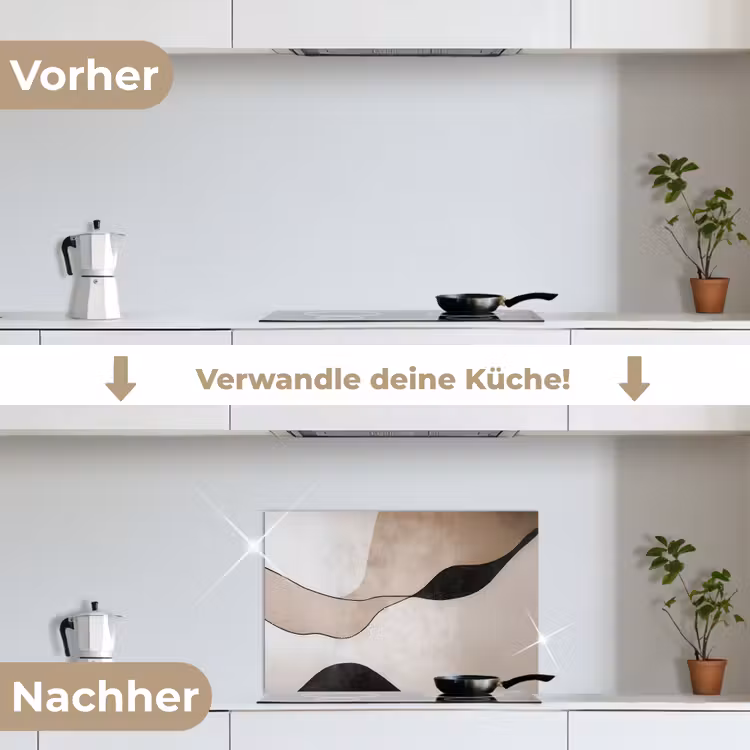 Contourlijnen - Abstracte landschap keuken achterwand spatscherm klein -voor_na_DE