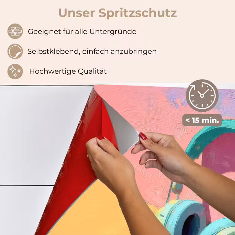 Koptelefoon - Mintgroen - Draad keuken achterwand spatscherm klein -spatscherm_DE