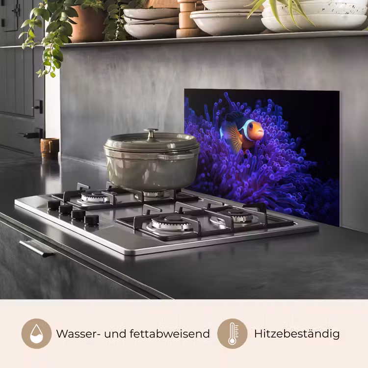 Koraal - Vis - Oranje - Zee keuken achterwand spatscherm klein -usp_DE
