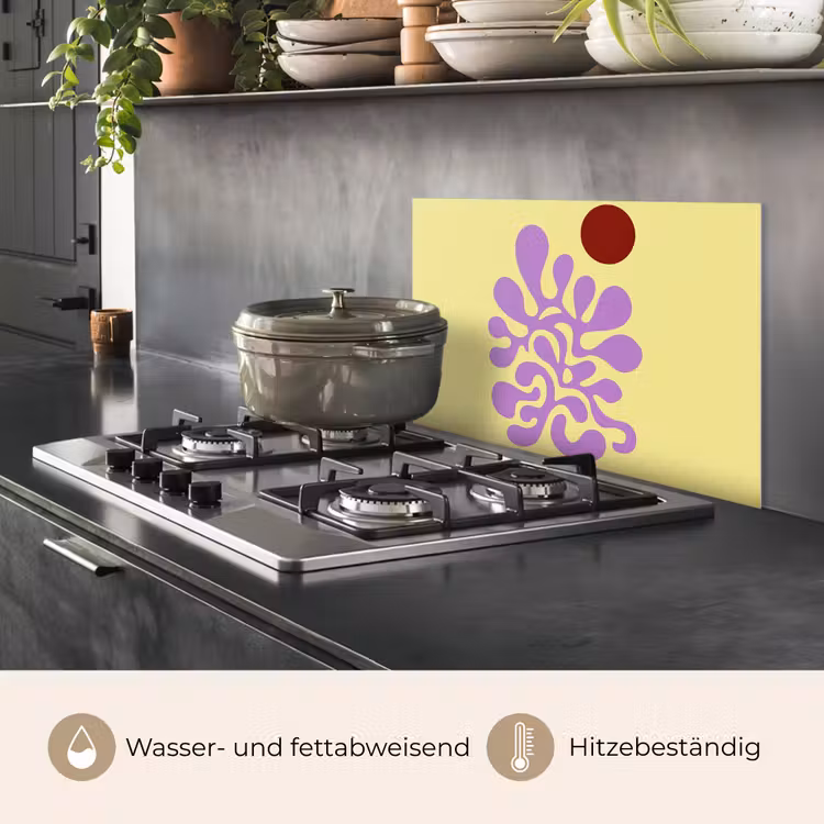 Koraal - Cirkel - Abstract - Geel keuken achterwand spatscherm klein -usp_DE