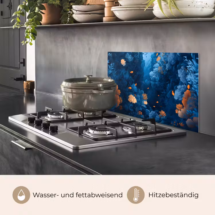 Koraalrif - Vissen - Oceaan - Blauw keuken achterwand spatscherm klein -usp_DE