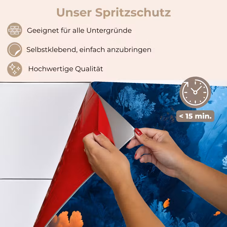 Koraalrif - Vissen - Oceaan - Blauw keuken achterwand spatscherm klein -spatscherm_DE