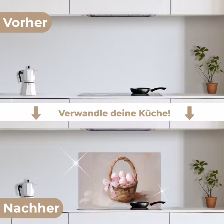 Mand - Eieren - Roze keuken achterwand spatscherm klein -voor_na_DE