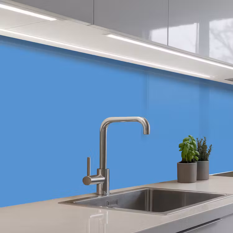 Cornflower - Blue - Blauw keuken achterwand 2 middel 871 -3d_schuin