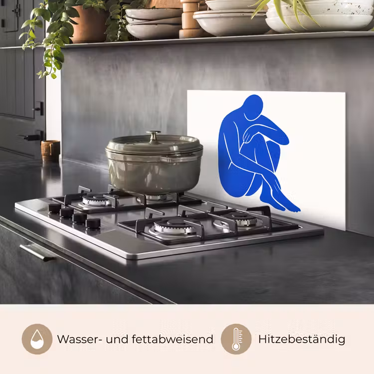Lichaam - Abstract - Blauw keuken achterwand spatscherm klein -usp_DE