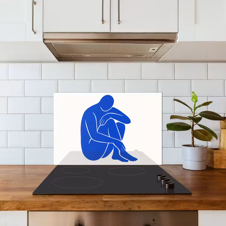 Lichaam - Abstract - Blauw keuken achterwand spatscherm klein -sfeer2