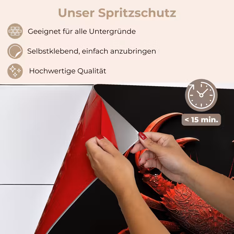 Krab - Rood - Vissen - Schaaldieren keuken achterwand spatscherm klein -spatscherm_DE