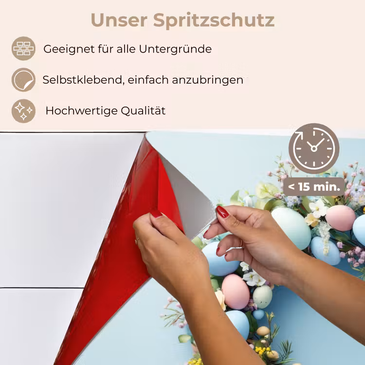 Krans - Eieren - Bloemen keuken achterwand spatscherm klein -spatscherm_DE