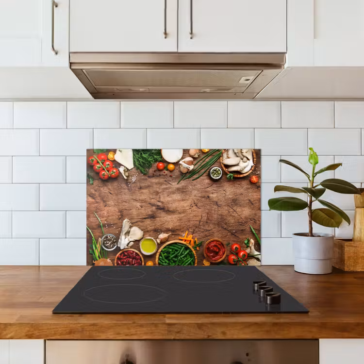 Kruiden - Groente - Rustiek keuken achterwand spatscherm klein -sfeer2
