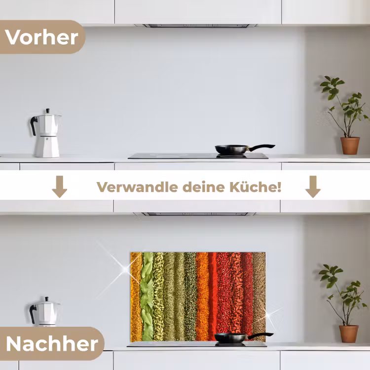 Kruiden - Specerijen - Kleurrijk keuken achterwand spatscherm klein -voor_na_DE
