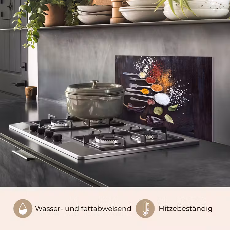 Kruiden - Lepels - Specerijen - Industrieel keuken achterwand spatscherm klein -usp_DE