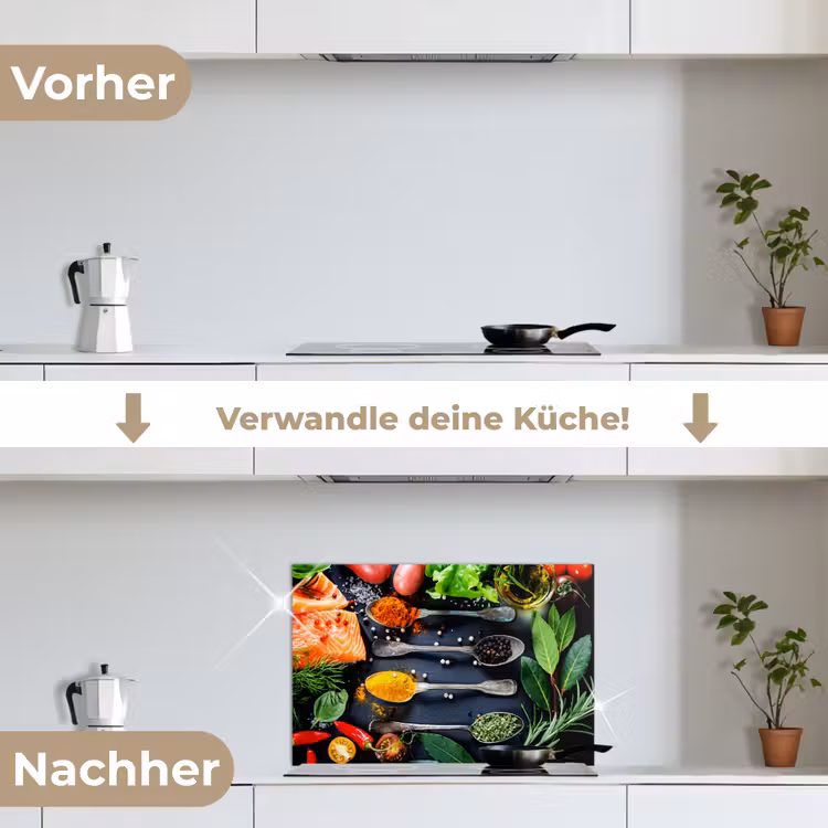 Kruiden - Lepels - Keuken - Specerijen keuken achterwand spatscherm klein -voor_na_DE