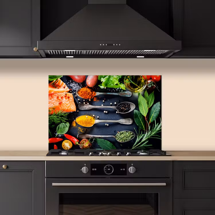 Kruiden - Lepels - Keuken - Specerijen keuken achterwand spatscherm klein -sfeer1
