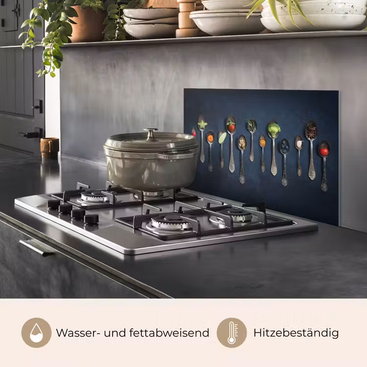 Kruiden - Lepel - Zilver - Specerijen - Industrieel keuken achterwand spatscherm klein -usp_DE
