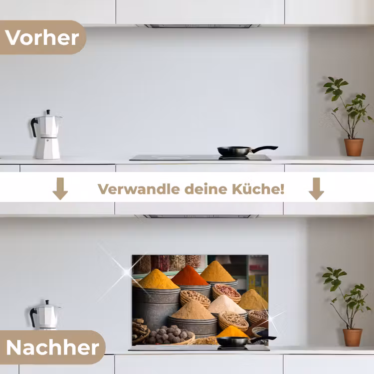 Kruiden - Ton - Specerijen - Geel - Bruin keuken achterwand spatscherm klein -voor_na_DE