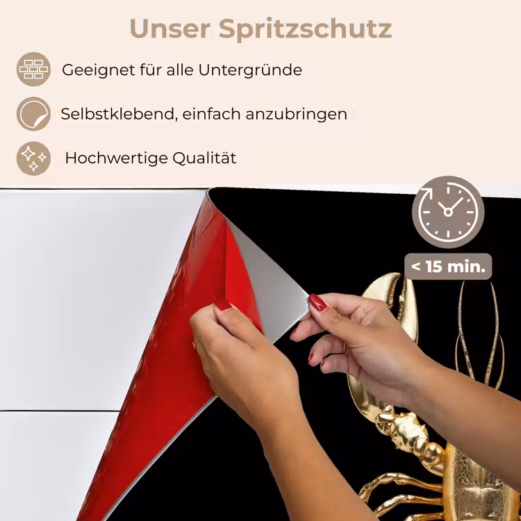Kreeft - Goud - Textuur - Zwart keuken achterwand spatscherm klein -spatscherm_DE