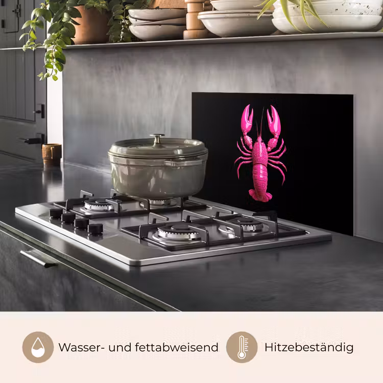 Kreeft - Felroze - Stippen - Opvallend keuken achterwand spatscherm klein -usp_DE