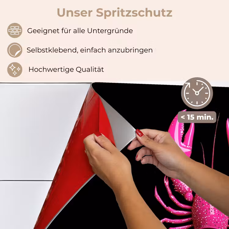 Kreeft - Felroze - Stippen - Opvallend keuken achterwand spatscherm klein -spatscherm_DE