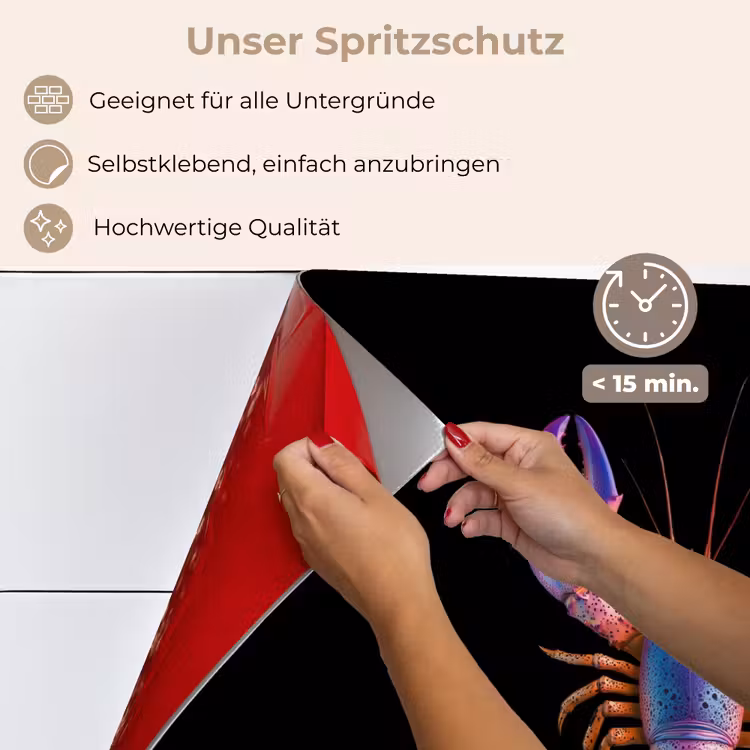 Kreeft - Paars - Roze - Zwart - Stippen - Lila keuken achterwand spatscherm klein -spatscherm_DE