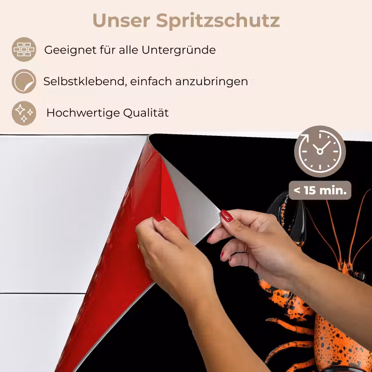 Kreeft - Oranje - Zwart - Modern keuken achterwand spatscherm klein -spatscherm_DE