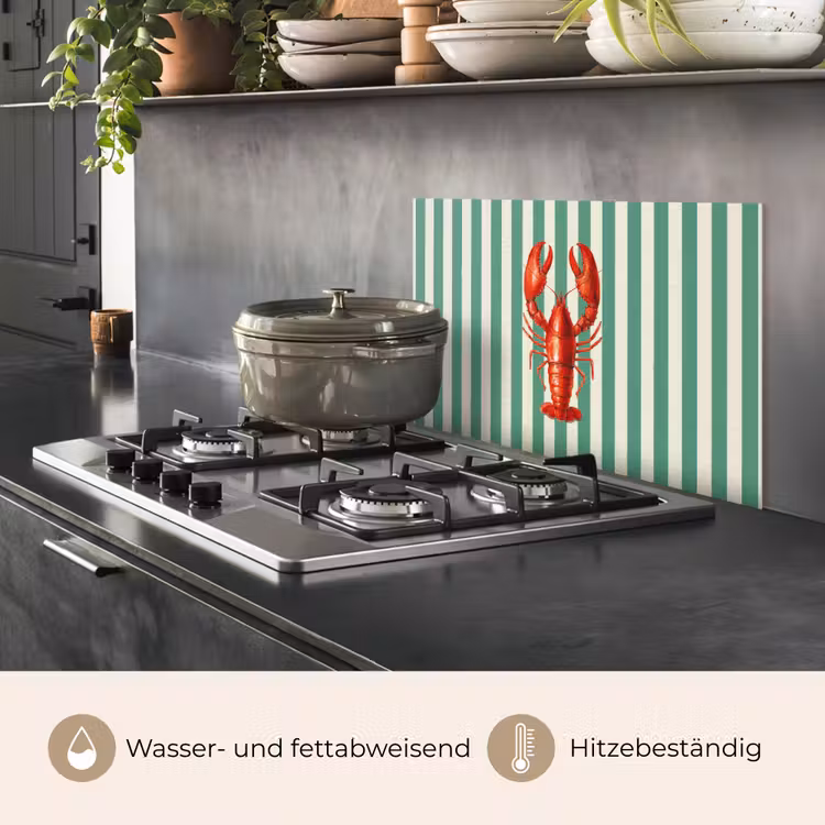 Kreeft - Strepen - Realistisch - Zomers keuken achterwand spatscherm klein -usp_DE