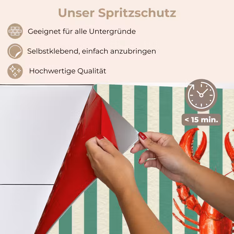 Kreeft - Strepen - Realistisch - Zomers keuken achterwand spatscherm klein -spatscherm_DE