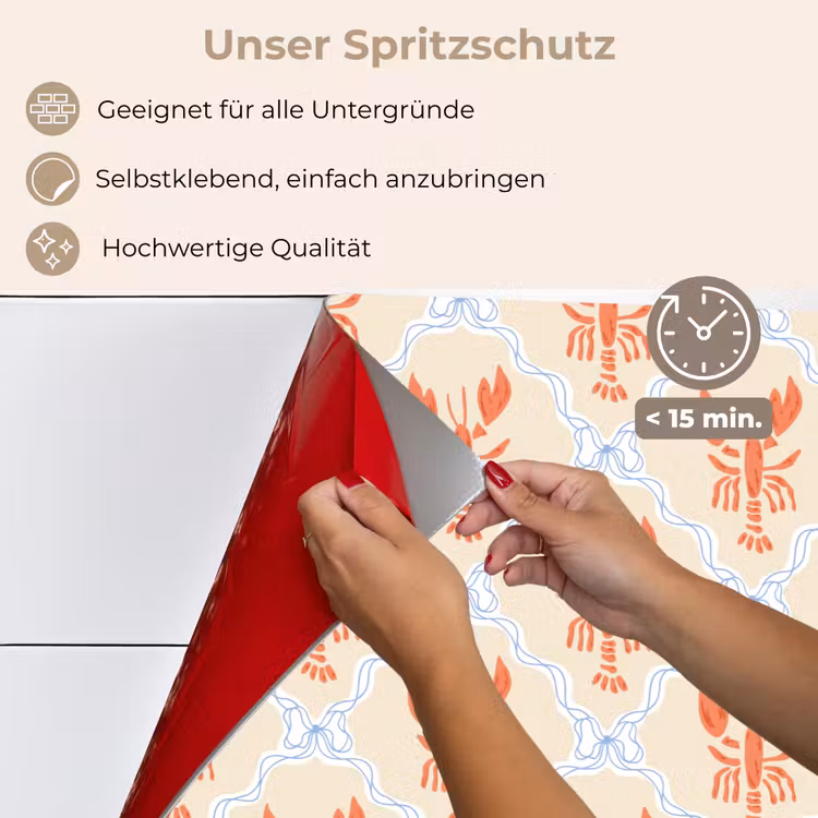 Zee - Kreeft - Blauw - Geel - Oranje keuken achterwand spatscherm klein 900 -spatscherm_DE