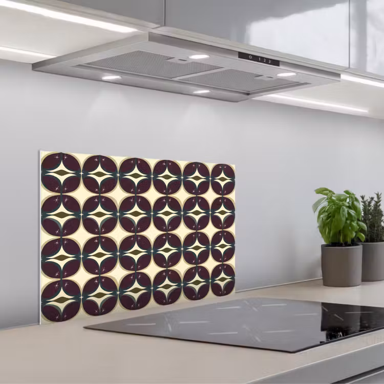 Cirkel - Retro - Kleurrijk keuken achterwand spatscherm klein 900 -3d_schuin
