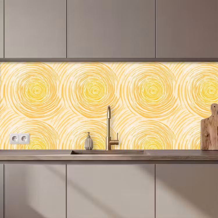 Cirkels - Abstract - Artistiek - Geel keuken achterwand 2 middel 871 zz_3dshopping