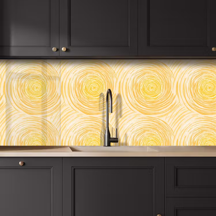 Cirkels - Abstract - Artistiek - Geel keuken achterwand 2 middel 871 -sfeer1