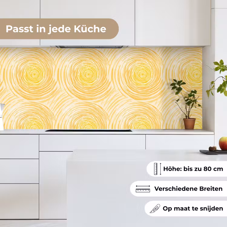 Cirkels - Abstract - Artistiek - Geel keuken achterwand 2 middel 871 -sfeer4_DE