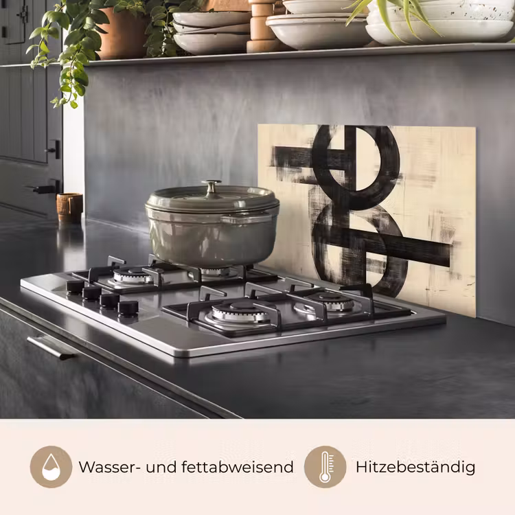 Cirkels - Balken - Zwart - Abstract keuken achterwand spatscherm klein -usp_DE