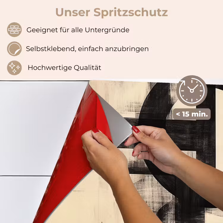 Cirkels - Balken - Zwart - Abstract keuken achterwand spatscherm klein -spatscherm_DE