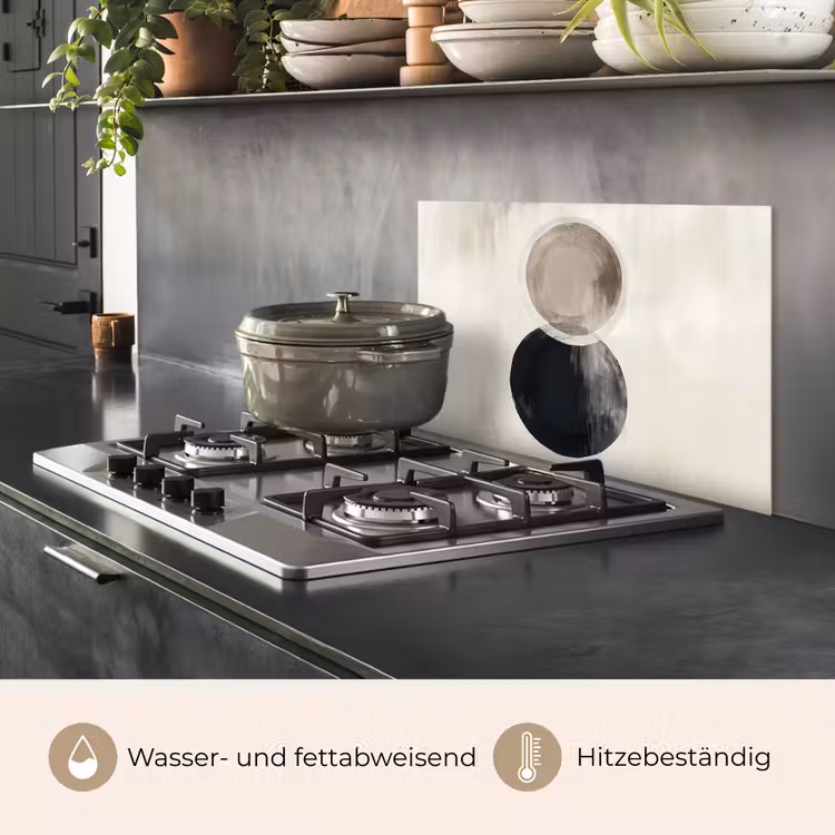 Cirkels - Vorm - Beige - Abstract keuken achterwand spatscherm klein -usp_DE