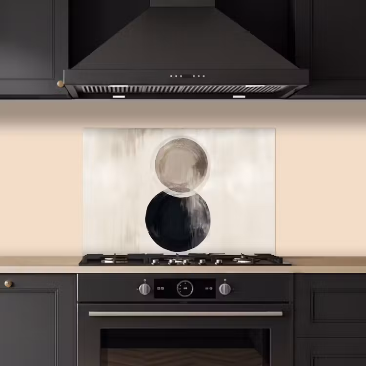 Cirkels - Vorm - Beige - Abstract keuken achterwand spatscherm klein -sfeer1