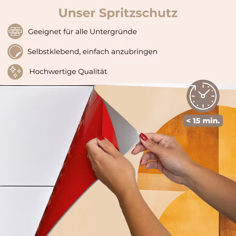 Cirkels - Geel - Minimalistisch keuken achterwand spatscherm klein -spatscherm_DE