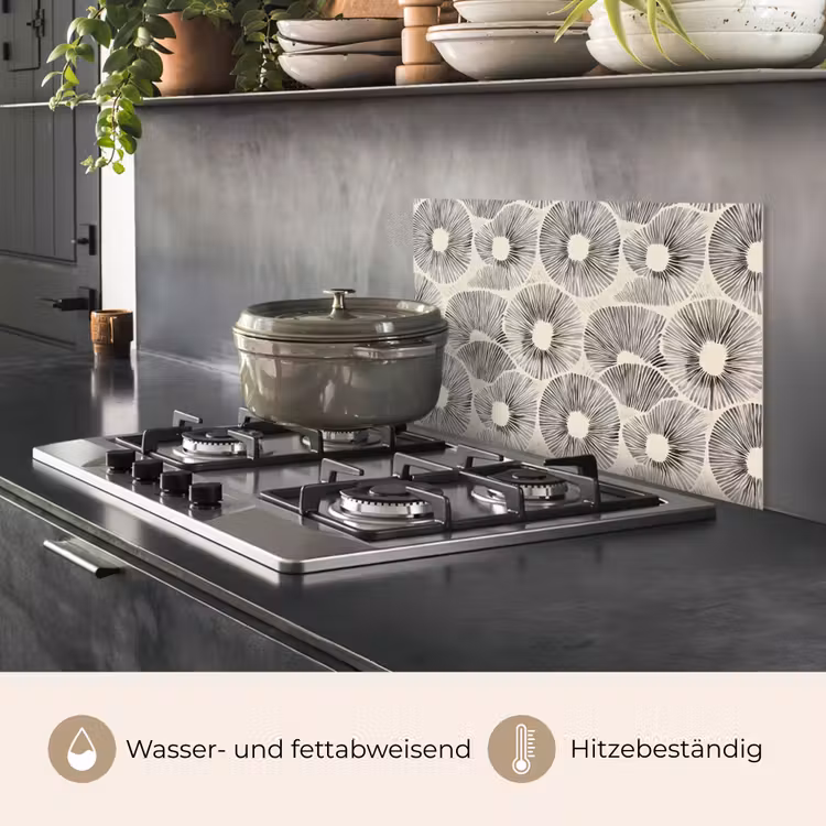 Cirkels - Patroon - Zwart keuken achterwand spatscherm klein 900 -usp_DE