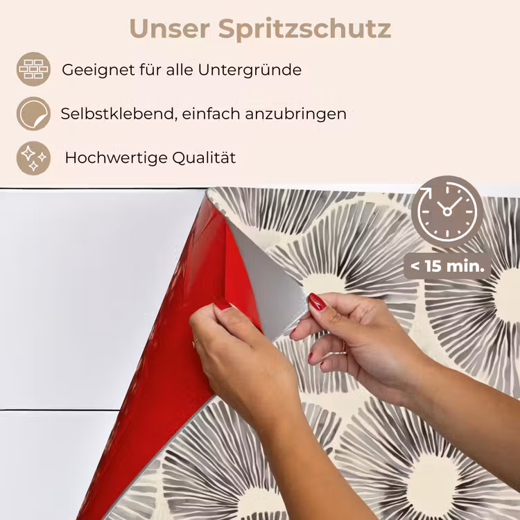 Cirkels - Patroon - Zwart keuken achterwand spatscherm klein 900 -spatscherm_DE