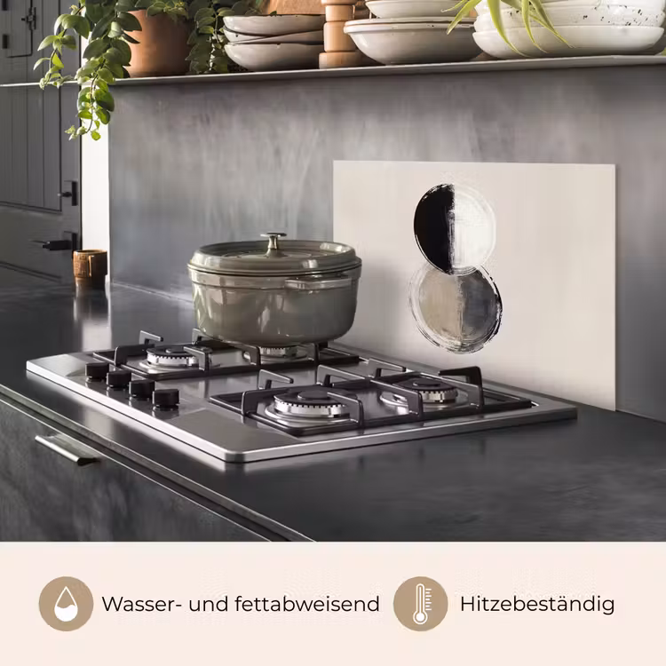Cirkels - Strepen - Minimalistisch - Zwart keuken achterwand spatscherm klein -usp_DE