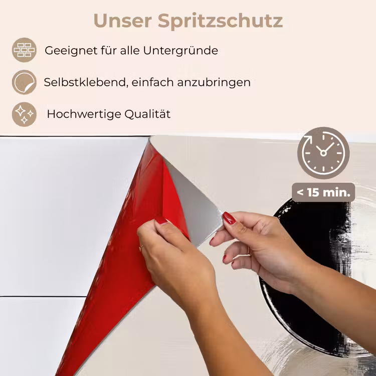 Cirkels - Strepen - Minimalistisch - Zwart keuken achterwand spatscherm klein -spatscherm_DE
