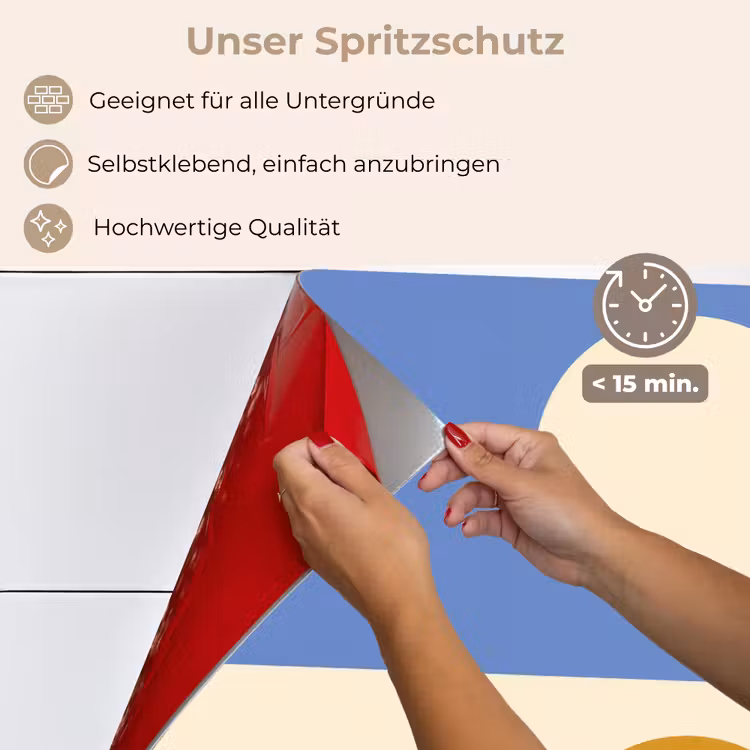 Cirkels - Symmetrisch - Wit - Blauw- Geel keuken achterwand spatscherm klein -spatscherm_DE