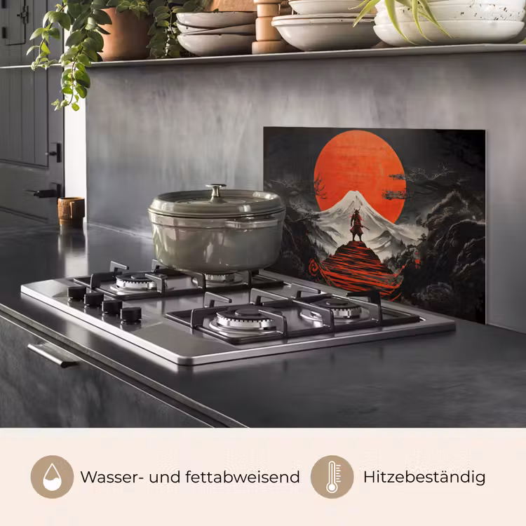 Krijger - Rode trappen - Zon - Berg keuken achterwand spatscherm klein -usp_DE