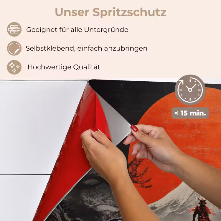 Krijger - Rode trappen - Zon - Berg keuken achterwand spatscherm klein -spatscherm_DE