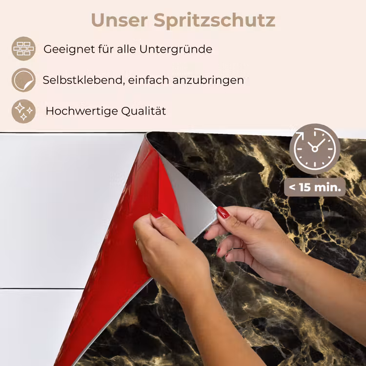 Kristal - Goud - Zwart - Marmer keuken achterwand spatscherm klein 900 -spatscherm_DE