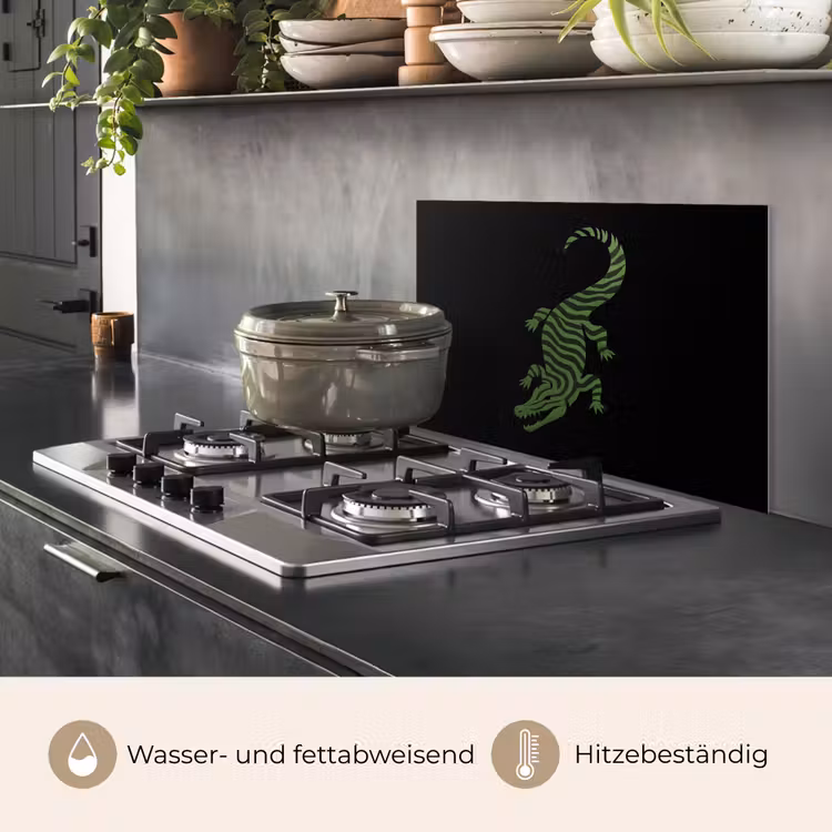 Krokodil - Groen - Tijgerachtig - Strepen keuken achterwand spatscherm klein -usp_DE