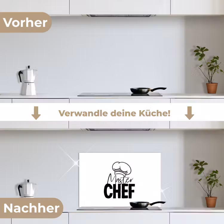 Keuken - Koken - Bakken - Chef - Master Chef - Kok - Tekst keuken achterwand spatscherm klein -voor_na_DE
