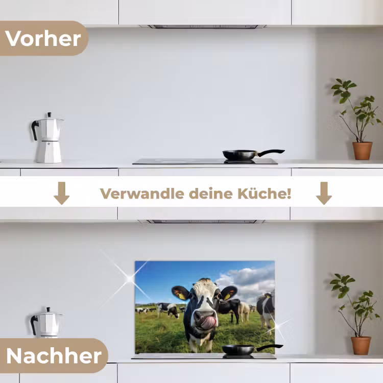 Koe - Tong - Weide keuken achterwand spatscherm klein -voor_na_DE