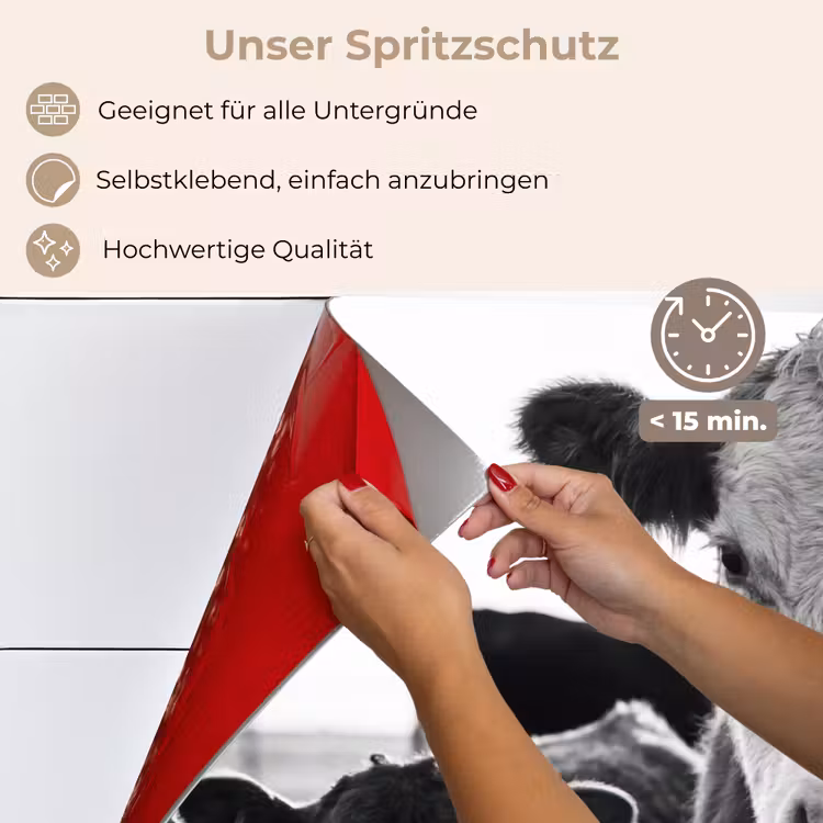 Koeien - Zwart - Wit keuken achterwand spatscherm klein -spatscherm_DE